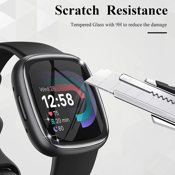 9D Screen Protector For Fitbit Versa 3 4 Sense 2 Watch Film Tempered Glass