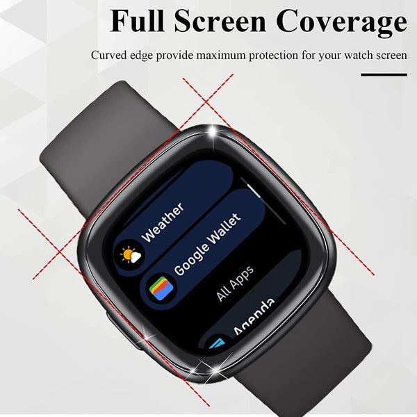 9D Screen Protector For Fitbit Versa 3 4 Sense 2 Watch Film Tempered Glass