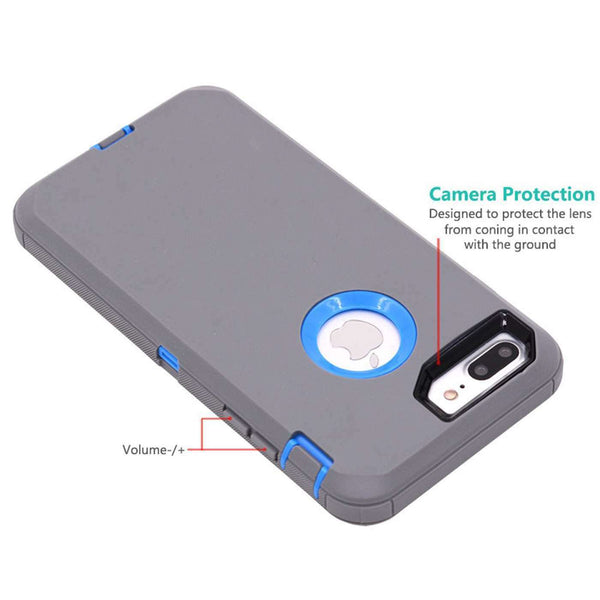 For iPhone 8 7 Plus Shockproof Silicone Shell Cover Heavy Duty Armor Case UK