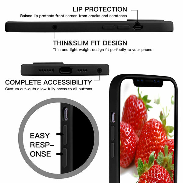 Case For iPhone 12 Pro Liquid Silicone Soft Matte Camera Lens Protection Cover