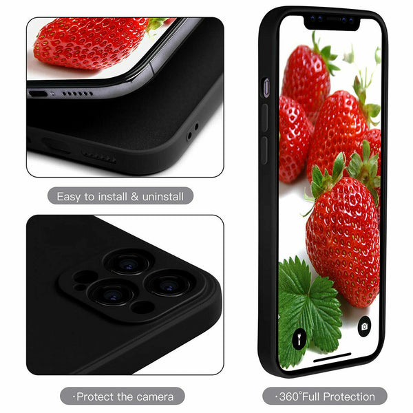 Case For iPhone 12 Pro Liquid Silicone Soft Matte Camera Lens Protection Cover