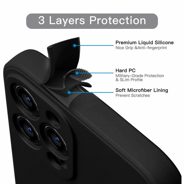 Case For iPhone 12 Pro Liquid Silicone Soft Matte Camera Lens Protection Cover