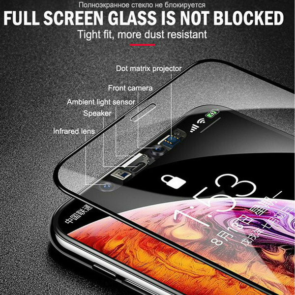 9D Curved Full Cover Tempered Glass Screen Protector For iPhone XS MAX - Black