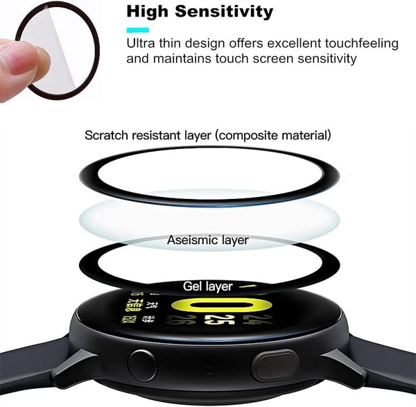 9D Tempered Glass Screen Protector Cover  For Samsung Galaxy Watch Active UK