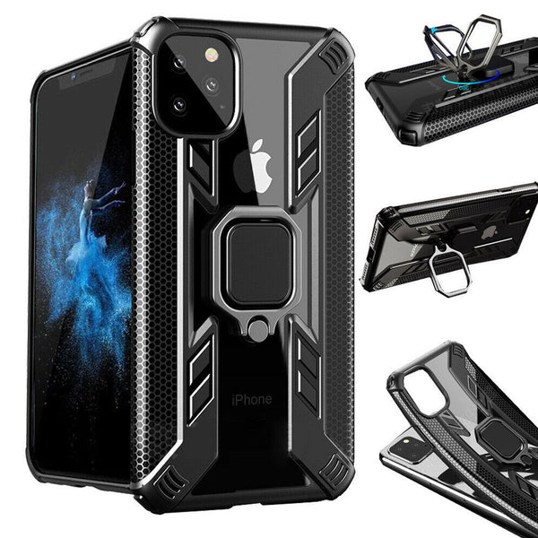 Magnetic Ring Case for iPhone 11 X XR XS 8 7 Clear Armor Soft Stand Bumper Cover