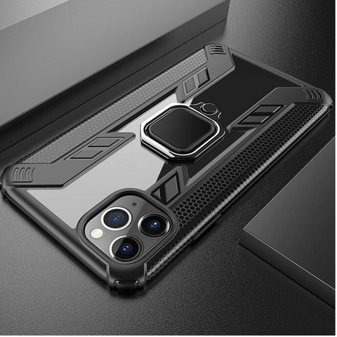 Magnetic Ring Case for iPhone 11 X XR XS 8 7 Clear Armor Soft Stand Bumper Cover