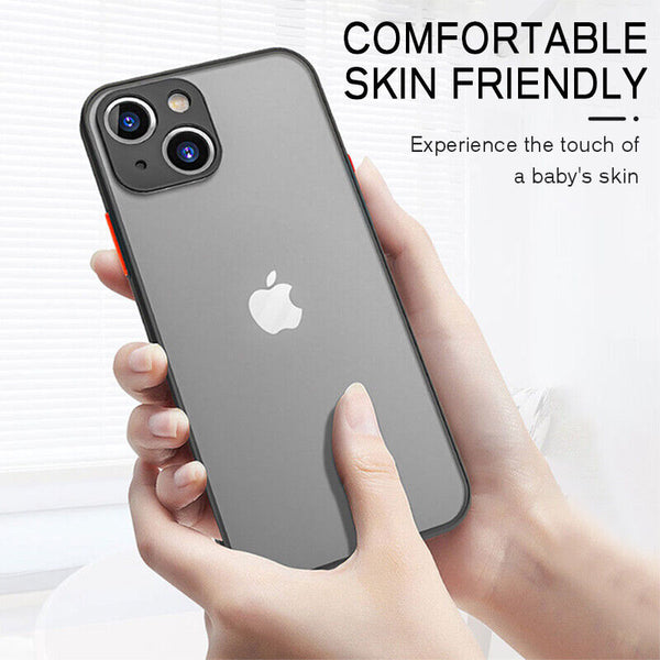 Shockproof Armor Matte Case For iPhone 14, 14 Pro Max Bumper Clear Hard PC Cover