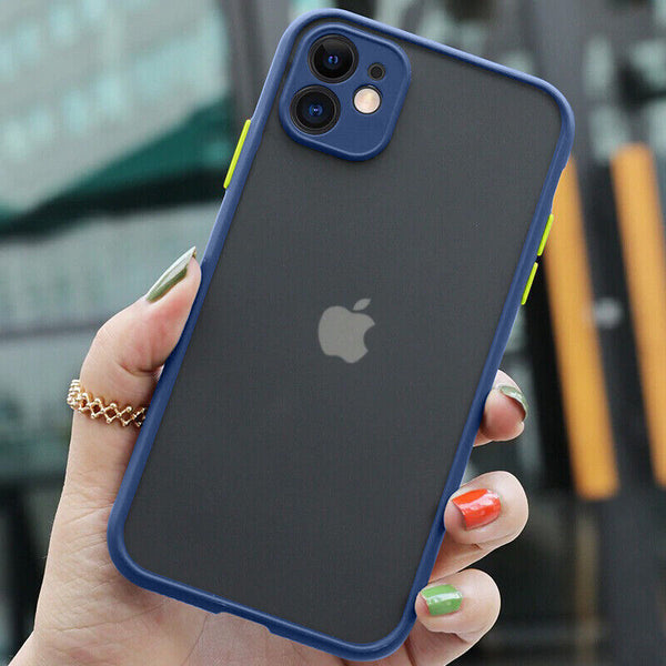 Shockproof Armor Matte Case For iPhone 14, 14 Pro Max Bumper Clear Hard PC Cover