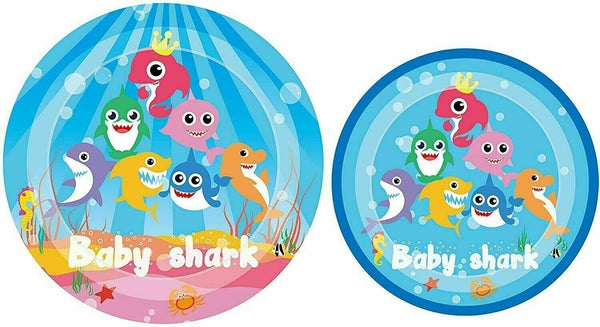 Theme Birthday Party Baby Shark Kids 16 Guest Supplies Tableware Decor Kit Set