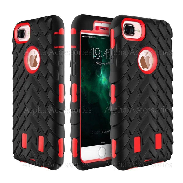 For iPhone 6s 6 Plus 7 8 Cases Tyre Grain Hybrid Shock Proof Grip Cover - UK