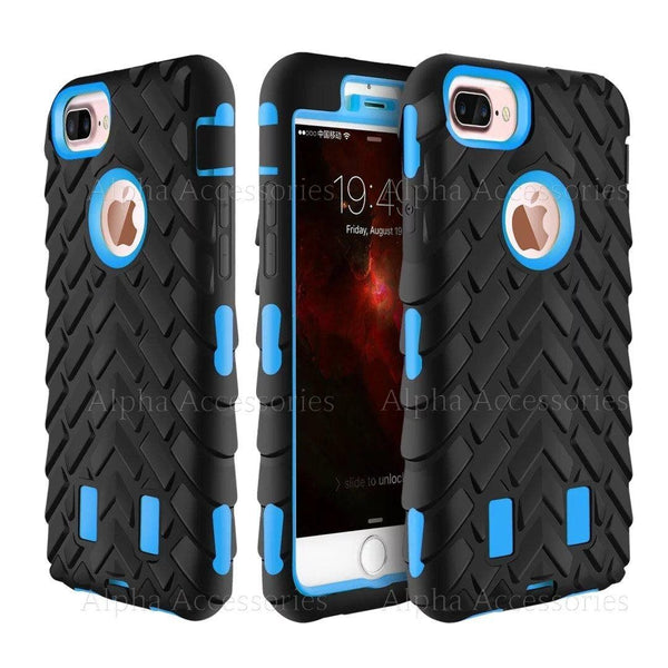 For iPhone 6s 6 Plus 7 8 Cases Tyre Grain Hybrid Shock Proof Grip Cover - UK