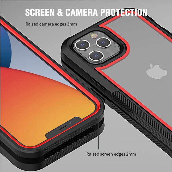 For iPhone 12 Pro Max Case Shockproof Hybrid Hard Clear Back Tough Bumper Cover