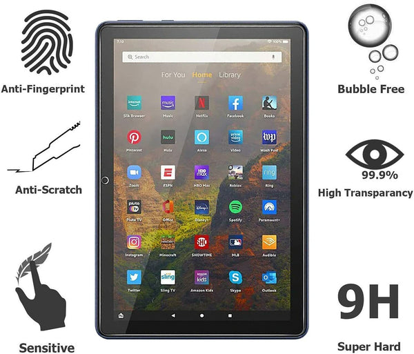 2X Screen Protector For Amazon Fire HD 10 Plus 11th Generation Tempered Glass