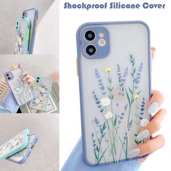 Case For iPhone 11 12 Pro X XR XS Slim Flower Pattern TPU  Shockproof Cover UK