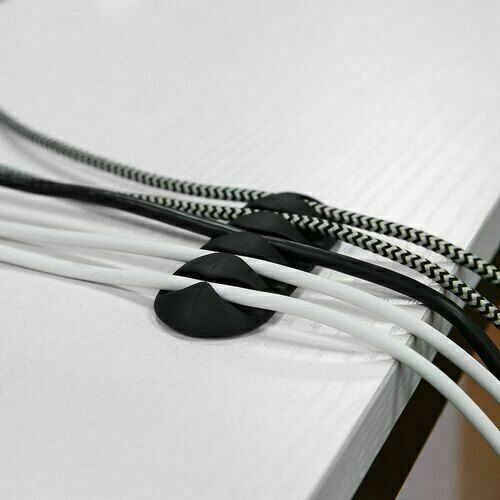 3 Pack Cable Wire Cord Lead Drop Clips USB Charger Holder Tidy Desk Organizer