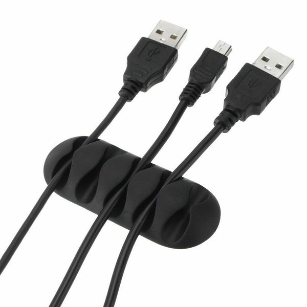 3 Pack Cable Wire Cord Lead Drop Clips USB Charger Holder Tidy Desk Organizer