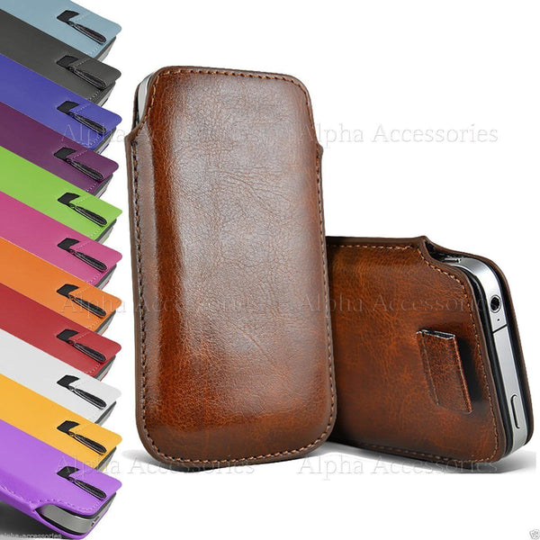 Pull Tab Case For Apple iPhone XS Premium Leather Pouch Slide In Cover Holster