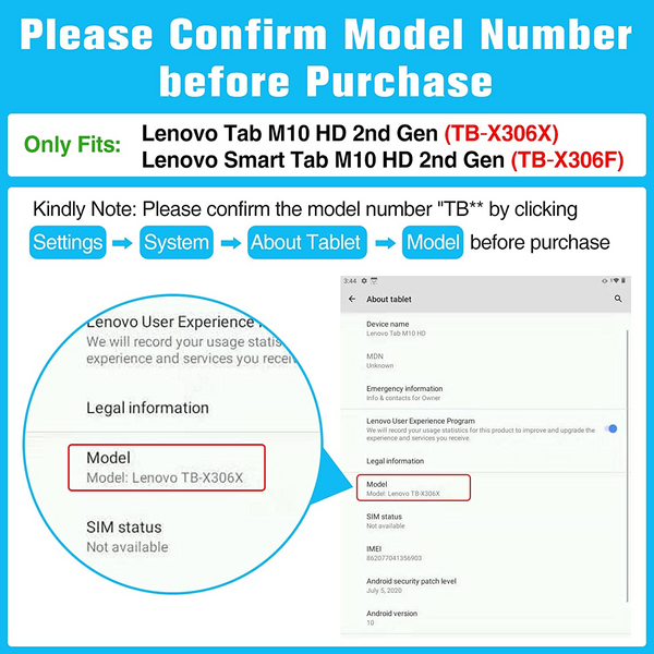 For Lenovo Tab M10 HD 2nd Gen TB-X306F/X 10.1