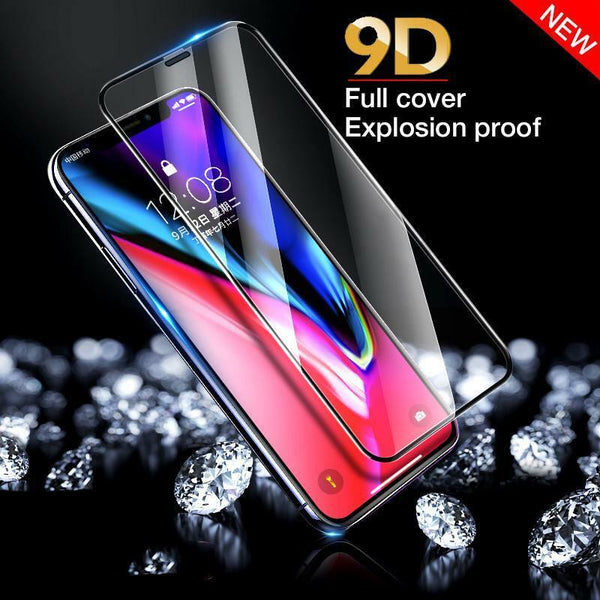 9D Full Cover Tempered Glass Guard 9H Screen Protector For iPhone 8 - Black UK