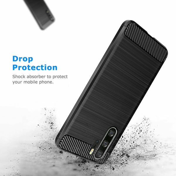 Case For Huawei P30 Lite / P30 Pro Soft Carbon TPU Fiber Brushed Gel Tough Cover