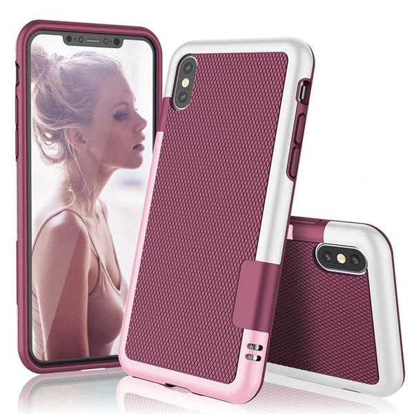 For iPhone XR XS X Case Rugged Slim Anti Slip PC Silicone Shockproof Cover UK