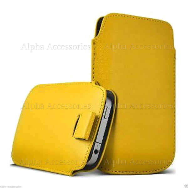 Premium Leather Pull Tab Pouch Case Cover Holster Bag For Various Mobile Phone