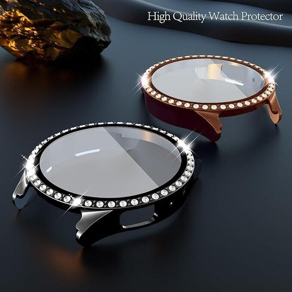 For Galaxy Watch 7 40mm 44mm Bling Glass Screen Protector Diamond Case Cover