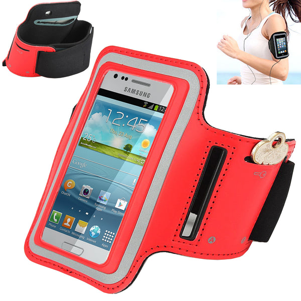 Sports Running Armband Case Cover Samsung Galaxy S4 Mini i9190 - Red - Alpha Accessories