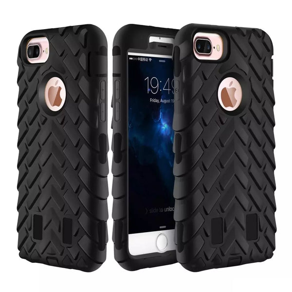 Tyre Pattern Heavy Duty Case iPhone 6/6s Plus 7/8 Plus (5.5") - Black - Alpha Accessories