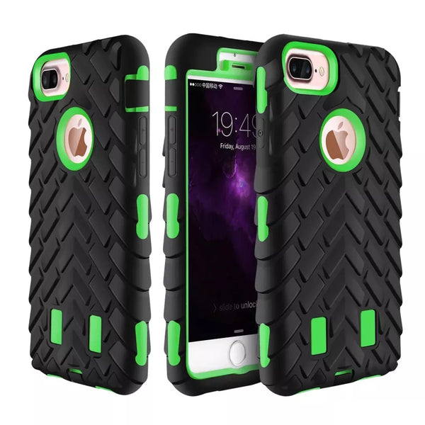 Tyre Pattern Heavy Duty Case iPhone 6/6s Plus 7/8 Plus (5.5") - Green - Alpha Accessories