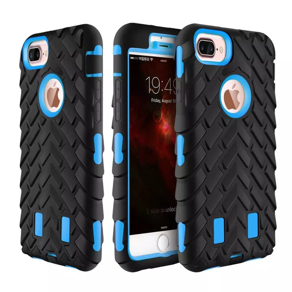 Tyre Pattern Heavy Duty Case iPhone 6/6s Plus 7/8 Plus (5.5") - Light Blue - Alpha Accessories