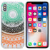 Slim TPU Gel Skin Case Cover For iPhone XS - Tapestry: Green Brown Orange - Alpha Accessories