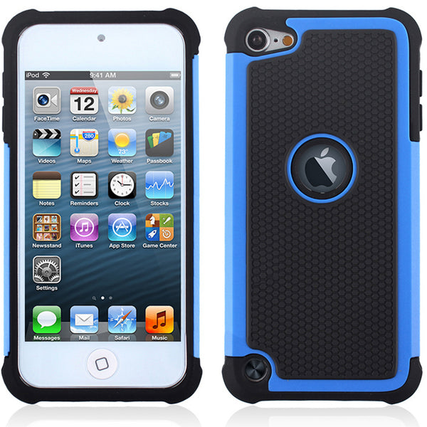 Shock Proof Dual Layer Defender Case For iPod Touch (6, 6th Gen / 5, 5th Gen) - Blue - Alpha Accessories