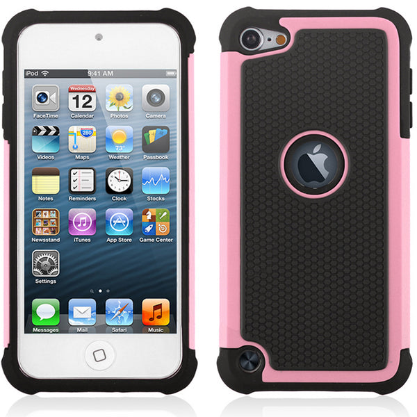 Shock Proof Dual Layer Defender Case For iPod Touch (6, 6th Gen / 5, 5th Gen) - Baby Pink - Alpha Accessories