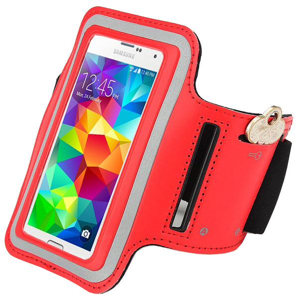 Sports Running Armband Case Cover Galaxy (S5 G900 / i9600, S4 i9500, S3 i9300) - Red - Alpha Accessories