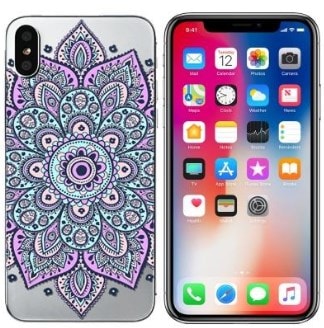 Slim TPU Gel Skin Case Cover For iPhone X, 10 - Henna Purple/Green - Alpha Accessories